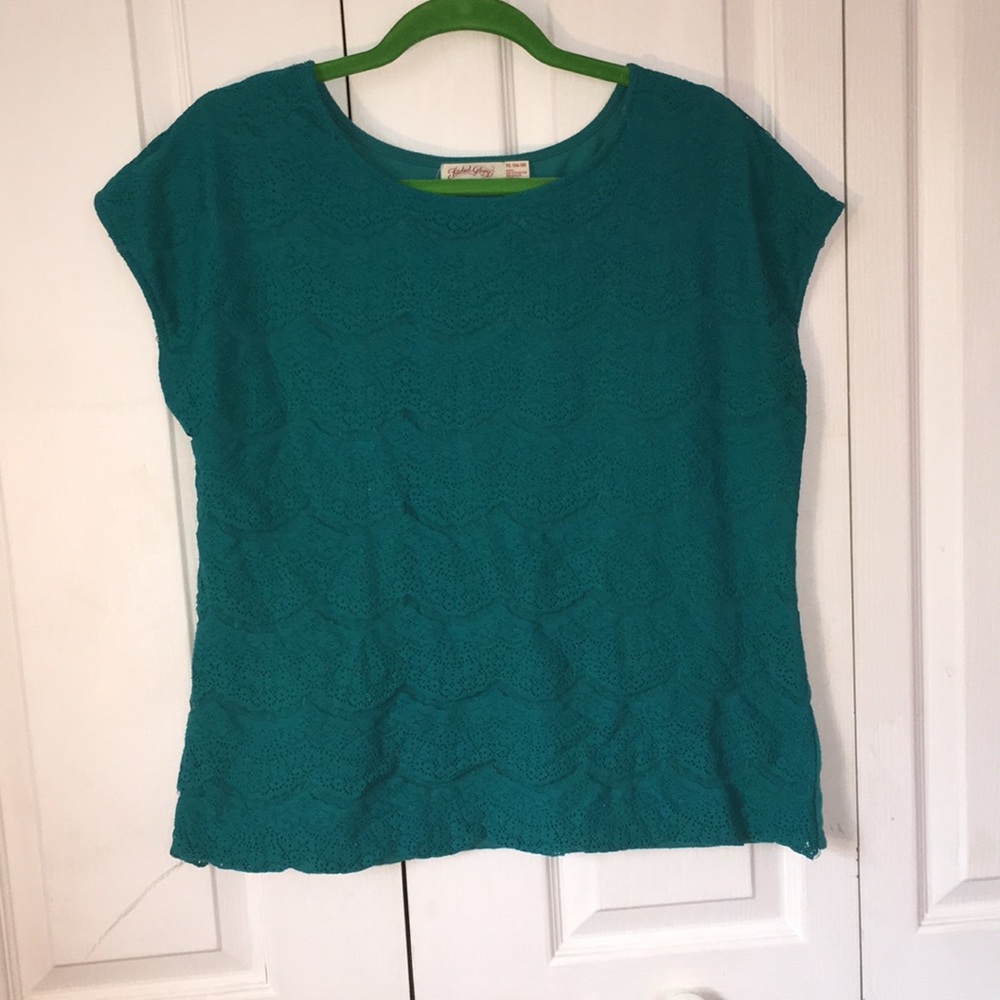 Turquoise short sleeve top